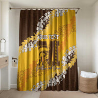Personalized Mililani Hawaii High School Bathroom Set Puakenikeni Lei Hawaiian Pattern LT14 Shower Curtain Only Yellow - Polynesian Pride