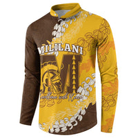 Personalized Mililani Hawaii High School Button Sweatshirt Puakenikeni Lei Hawaiian Pattern LT14 - Polynesian Pride