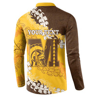 Personalized Mililani Hawaii High School Button Sweatshirt Puakenikeni Lei Hawaiian Pattern LT14 - Polynesian Pride