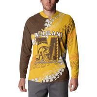 Personalized Mililani Hawaii High School Button Sweatshirt Puakenikeni Lei Hawaiian Pattern LT14 - Polynesian Pride