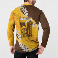 Personalized Mililani Hawaii High School Button Sweatshirt Puakenikeni Lei Hawaiian Pattern LT14 - Polynesian Pride