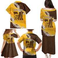 Personalized Mililani Hawaii High School Family Matching Puletasi and Hawaiian Shirt Puakenikeni Lei Hawaiian Pattern LT14 - Polynesian Pride