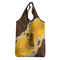 Personalized Mililani Hawaii High School Grocery Bag Puakenikeni Lei Hawaiian Pattern LT14 - Polynesian Pride