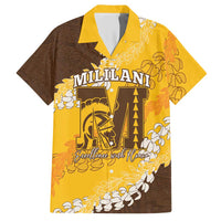 Personalized Mililani Hawaii High School Hawaiian Shirt Puakenikeni Lei Hawaiian Pattern LT14 Yellow - Polynesian Pride