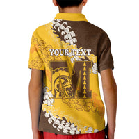 Personalized Mililani Hawaii High School Kid Polo Shirt Puakenikeni Lei Hawaiian Pattern - Polynesian Pride