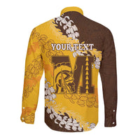 Personalized Mililani Hawaii High School Long Sleeve Button Shirt Puakenikeni Lei Hawaiian Pattern LT14 - Polynesian Pride