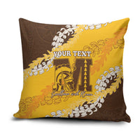 Personalized Mililani Hawaii High School Pillow Cover Puakenikeni Lei Hawaiian Pattern LT14 Yellow - Polynesian Pride
