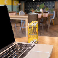 Personalized Mililani Hawaii High School Skinny Tumbler Puakenikeni Lei Hawaiian Pattern LT14 - Polynesian Pride