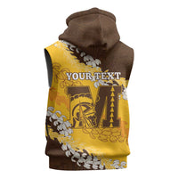 Personalized Mililani Hawaii High School Sleeveless Hoodie Puakenikeni Lei Hawaiian Pattern LT14 - Polynesian Pride