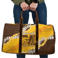 Personalized Mililani Hawaii High School Travel Bag Puakenikeni Lei Hawaiian Pattern LT14 Yellow - Polynesian Pride