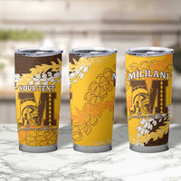Personalized Mililani Hawaii High School Tumbler Cup Puakenikeni Lei Hawaiian Pattern LT14 - Polynesian Pride