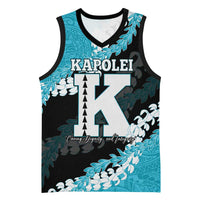 Personalized Kapolei Hawaii High School Basketball Jersey Puakenikeni Lei Hawaiian Pattern LT14 Unisex Teal - Polynesian Pride