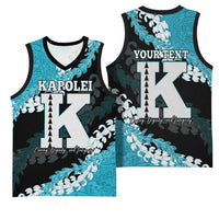 Personalized Kapolei Hawaii High School Basketball Jersey Puakenikeni Lei Hawaiian Pattern LT14 - Polynesian Pride
