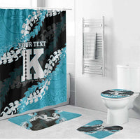 Personalized Kapolei Hawaii High School Bathroom Set Puakenikeni Lei Hawaiian Pattern LT14 Bathroom Set (4 pcs) Teal - Polynesian Pride