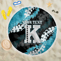 Personalized Kapolei Hawaii High School Beach Blanket Puakenikeni Lei Hawaiian Pattern LT14 One Size 150cm Teal - Polynesian Pride