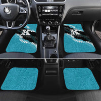 Personalized Kapolei Hawaii High School Car Mats Puakenikeni Lei Hawaiian Pattern LT14 Set 4pcs Teal - Polynesian Pride