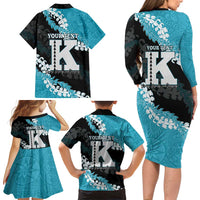 Personalized Kapolei Hawaii High School Family Matching Long Sleeve Bodycon Dress and Hawaiian Shirt Puakenikeni Lei Hawaiian Pattern LT14 - Polynesian Pride