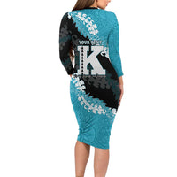 Personalized Kapolei Hawaii High School Family Matching Long Sleeve Bodycon Dress and Hawaiian Shirt Puakenikeni Lei Hawaiian Pattern LT14 - Polynesian Pride