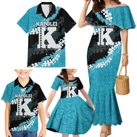Personalized Kapolei Hawaii High School Family Matching Mermaid Dress and Hawaiian Shirt Puakenikeni Lei Hawaiian Pattern - Polynesian Pride