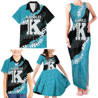 Personalized Kapolei Hawaii High School Family Matching Tank Maxi Dress and Hawaiian Shirt Puakenikeni Lei Hawaiian Pattern - Polynesian Pride