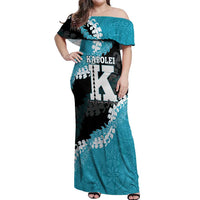 Personalized Kapolei Hawaii High School Off Shoulder Maxi Dress Puakenikeni Lei Hawaiian Pattern - Polynesian Pride