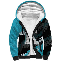 Personalized Kapolei Hawaii High School Sherpa Hoodie Puakenikeni Lei Hawaiian Pattern LT14 Unisex Teal - Polynesian Pride