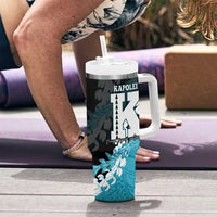 Personalized Kapolei Hawaii High School Tumbler With Handle Puakenikeni Lei Hawaiian Pattern LT14 - Polynesian Pride