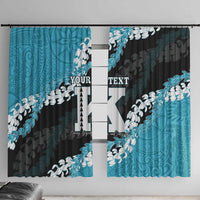Personalized Kapolei Hawaii High School Window Curtain Puakenikeni Lei Hawaiian Pattern LT14 With Hooks Teal - Polynesian Pride