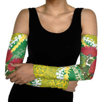 Personalized Leilehua Hawaii High School Arm Sleeves Puakenikeni Lei Hawaiian Pattern LT14 - Polynesian Pride