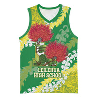 Personalized Leilehua Hawaii High School Basketball Jersey Puakenikeni Lei Hawaiian Pattern LT14 Unisex Green - Polynesian Pride