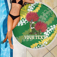 Personalized Leilehua Hawaii High School Beach Blanket Puakenikeni Lei Hawaiian Pattern LT14 - Polynesian Pride
