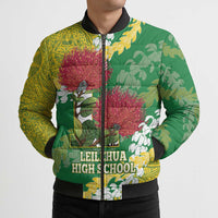 Personalized Leilehua Hawaii High School Bomber Puffer Jacket Puakenikeni Lei Hawaiian Pattern LT14 - Polynesian Pride