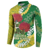 Personalized Leilehua Hawaii High School Button Sweatshirt Puakenikeni Lei Hawaiian Pattern LT14 - Polynesian Pride