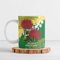 Personalized Leilehua Hawaii High School Ceramic Mug Puakenikeni Lei Hawaiian Pattern LT14 Green - Polynesian Pride