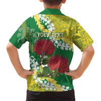 Personalized Leilehua Hawaii High School Family Matching Off Shoulder Short Dress and Hawaiian Shirt Puakenikeni Lei Hawaiian Pattern LT14 - Polynesian Pride