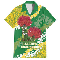 Personalized Leilehua Hawaii High School Hawaiian Shirt Puakenikeni Lei Hawaiian Pattern LT14 Green - Polynesian Pride