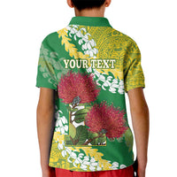 Personalized Leilehua Hawaii High School Kid Polo Shirt Puakenikeni Lei Hawaiian Pattern - Polynesian Pride