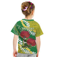Personalized Leilehua Hawaii High School Kid T Shirt Puakenikeni Lei Hawaiian Pattern LT14 - Polynesian Pride