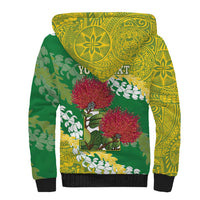 Personalized Leilehua Hawaii High School Sherpa Hoodie Puakenikeni Lei Hawaiian Pattern LT14 - Polynesian Pride