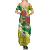 Personalized Leilehua Hawaii High School Summer Maxi Dress Puakenikeni Lei Hawaiian Pattern LT14 - Polynesian Pride