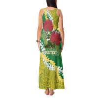 Personalized Leilehua Hawaii High School Tank Maxi Dress Puakenikeni Lei Hawaiian Pattern - Polynesian Pride