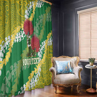 Personalized Leilehua Hawaii High School Window Curtain Puakenikeni Lei Hawaiian Pattern LT14 - Polynesian Pride