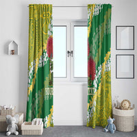 Personalized Leilehua Hawaii High School Window Curtain Puakenikeni Lei Hawaiian Pattern LT14 - Polynesian Pride