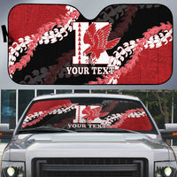 Personalized Kalani Hawaii High School Auto Sun Shade Puakenikeni Lei Hawaiian Pattern LT14 Red - Polynesian Pride