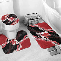 Personalized Kalani Hawaii High School Bathroom Set Puakenikeni Lei Hawaiian Pattern LT14 Mat Set Only (3 pcs) One Size Red - Polynesian Pride