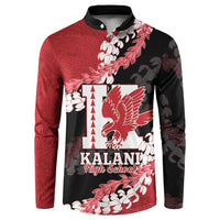 Personalized Kalani Hawaii High School Button Sweatshirt Puakenikeni Lei Hawaiian Pattern LT14 Red - Polynesian Pride