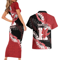 Personalized Kalani Hawaii High School Couples Matching Short Sleeve Bodycon Dress and Hawaiian Shirt Puakenikeni Lei Hawaiian Pattern LT14 - Polynesian Pride