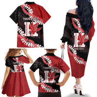 Personalized Kalani Hawaii High School Family Matching Off The Shoulder Long Sleeve Dress and Hawaiian Shirt Puakenikeni Lei Hawaiian Pattern LT14 - Polynesian Pride