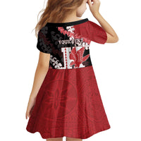 Personalized Kalani Hawaii High School Kid Short Sleeve Dress Puakenikeni Lei Hawaiian Pattern LT14 - Polynesian Pride