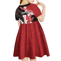 Personalized Kalani Hawaii High School Kid Short Sleeve Dress Puakenikeni Lei Hawaiian Pattern LT14 - Polynesian Pride